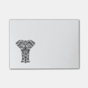 Awesome Black and White Floral Elephant Pattern Post-it Notes