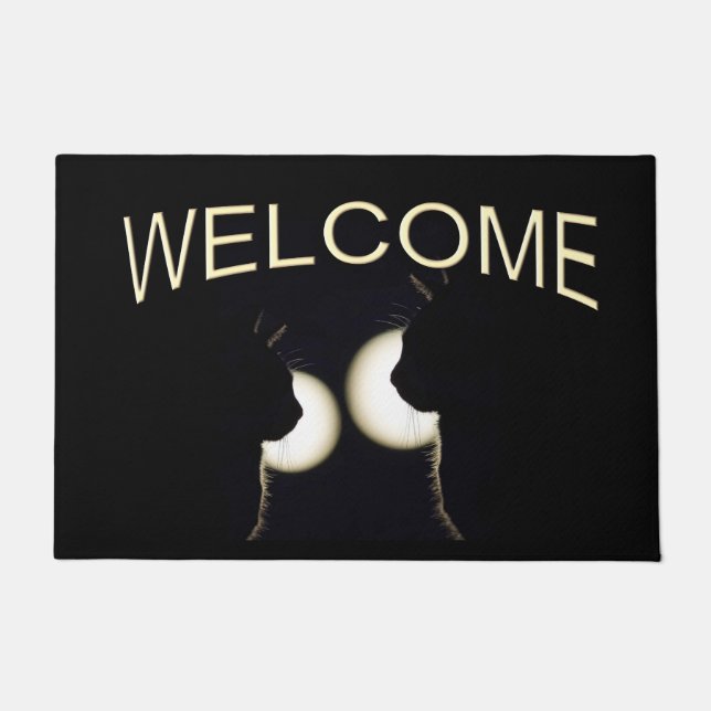Awesome Black Cat Burglars Spotted Doormat (Front)