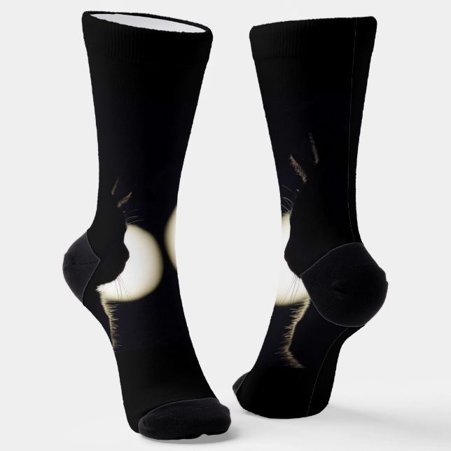Awesome Black Cat Burglars Spotted Socks (Angled)