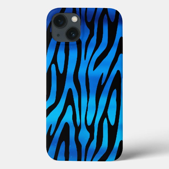 Awesome Blue and Black Zebra Stripes Pattern Case-Mate iPhone Case (Back)