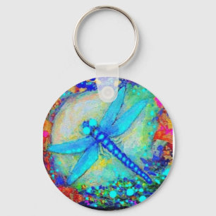 Awesome Blue Dragonfly by Sharles Keychain