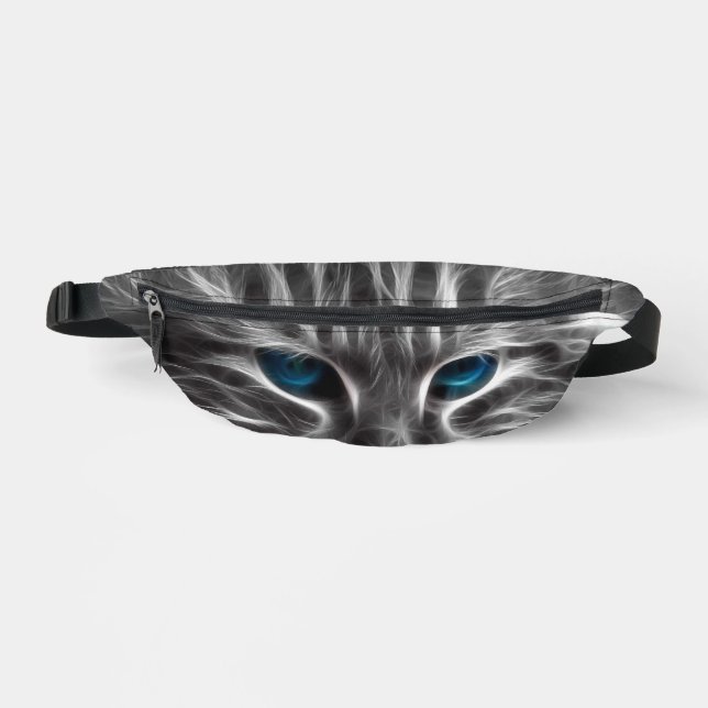 Awesome Blue Eyed Cat Face Fanny Pack (Front)