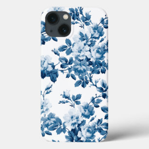 Awesome Blue Floral Pattern iPhone 13 Case