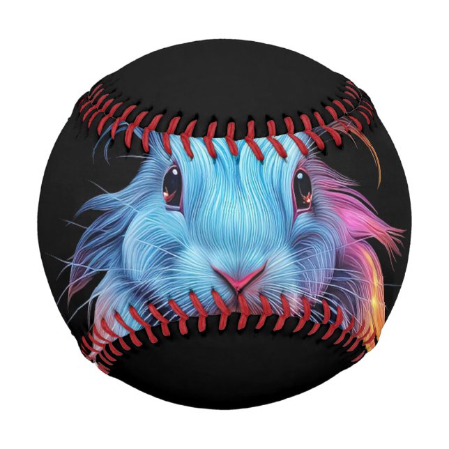 Awesome Blue Rabbit on Fire  Baseball (Front)