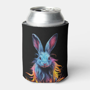 Awesome Blue Rabbit on Fire  Can Cooler