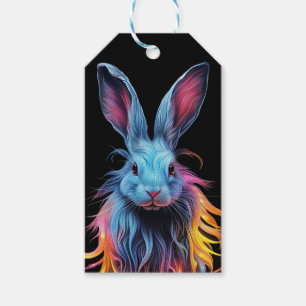 Awesome Blue Rabbit on Fire Gift Tags