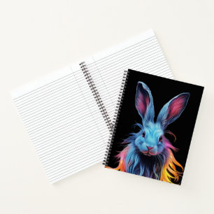 Awesome Blue Rabbit on Fire  Notebook