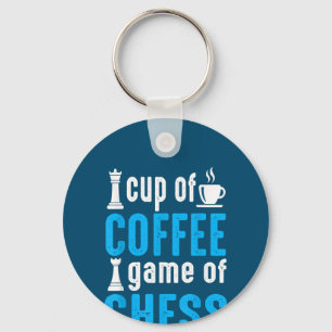 Awesome Board Game - Cup Of Coffee Game Of Chess Keychain