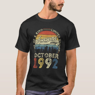 Awesome Born In October 1992 Vintage Birthday Part T-Shirt