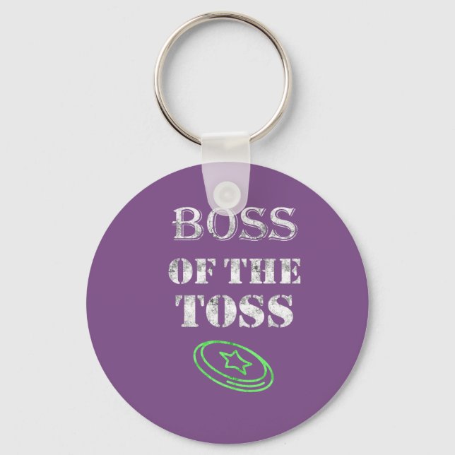 Awesome Boss of the Toss Ultimate frisbee gift Keychain (Front)