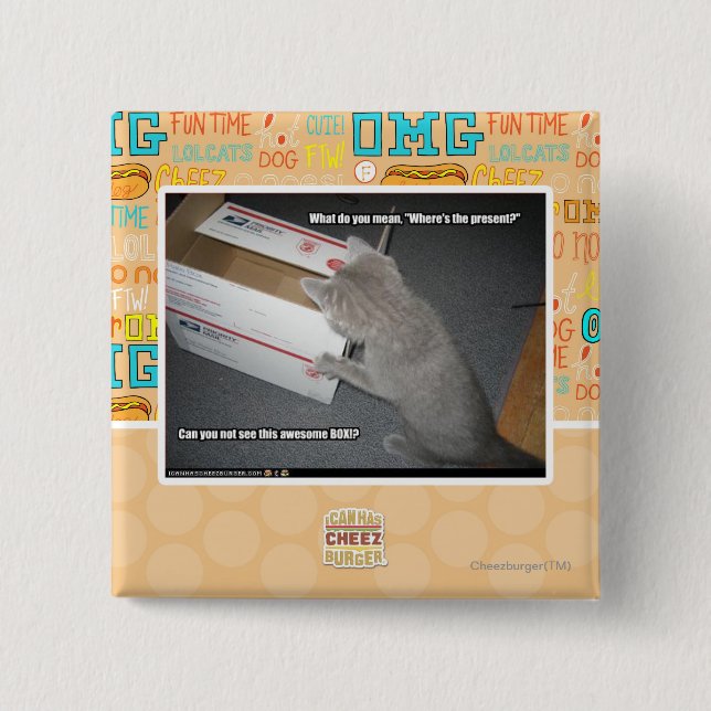 Awesome Box 2 Inch Square Button (Front)