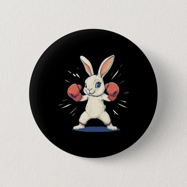 Awesome Bunny With Boxing Gloves For Easter Lovers 2 Inch Round Button (Front)