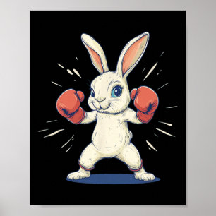 Awesome Bunny With Boxing Gloves For Easter Lovers Poster