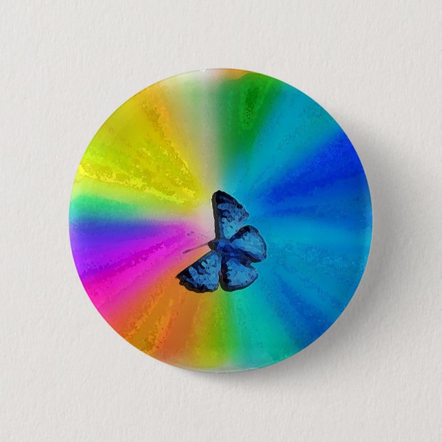 awesome butterfly 2 inch round button (Front)