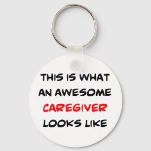 awesome caregiver keychain