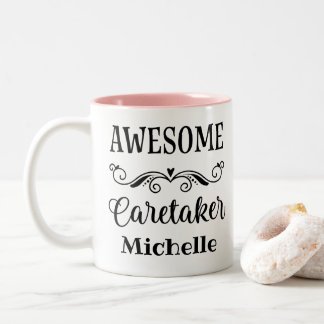 Awesome Caretaker Personalized Two-Tone Coffee Mug
