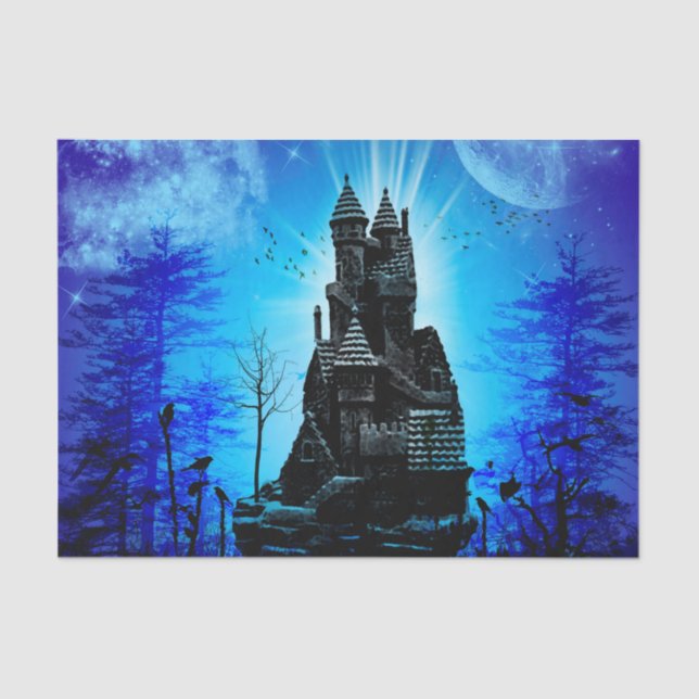 Awesome castle in the night with moon and stars tissue paper (Front)