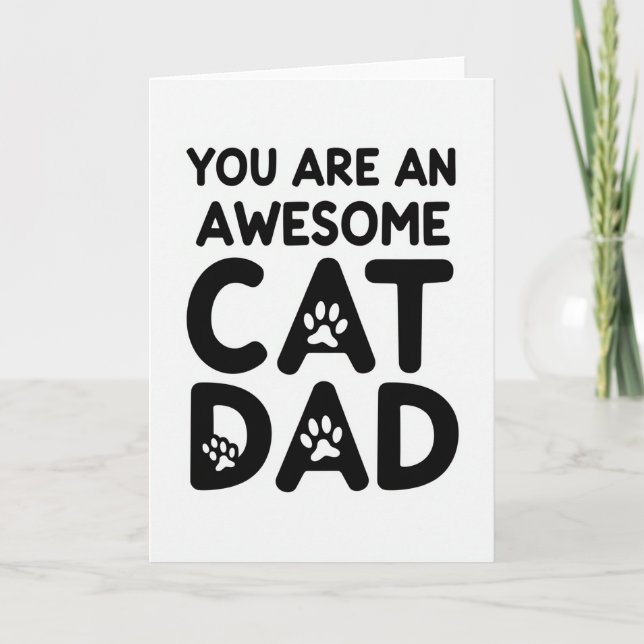 Awesome Cat Dad Graphic Card (Front)
