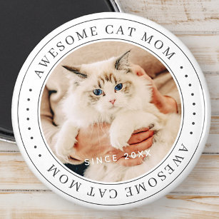 Awesome Cat Mom Since 20XX Classic Simple Photo Magnet