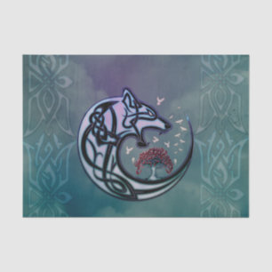 Awesome celtic wolf with tree tissue paper