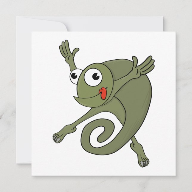 Awesome Chameleon Invitation (Front)
