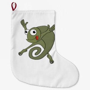 Awesome Chameleon Large Christmas Stocking