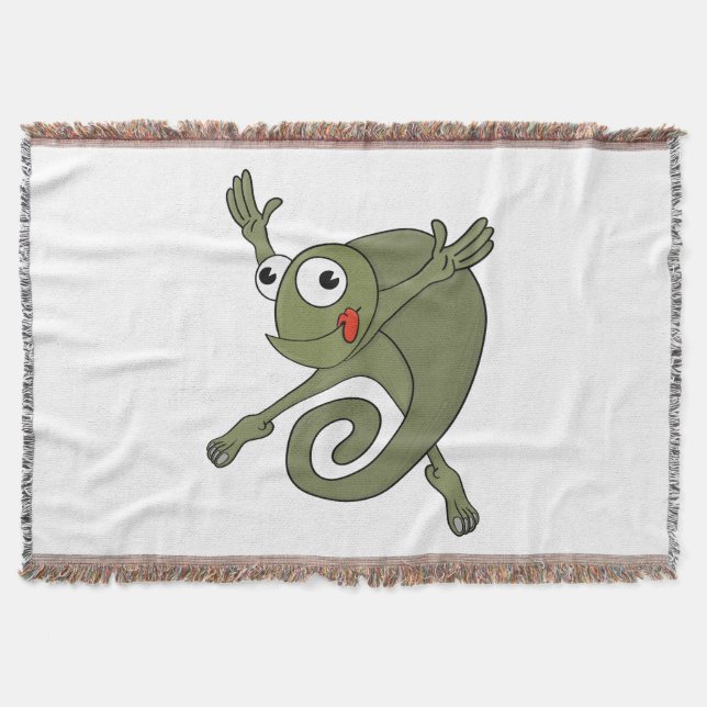 Awesome Chameleon Throw Blanket (Front)