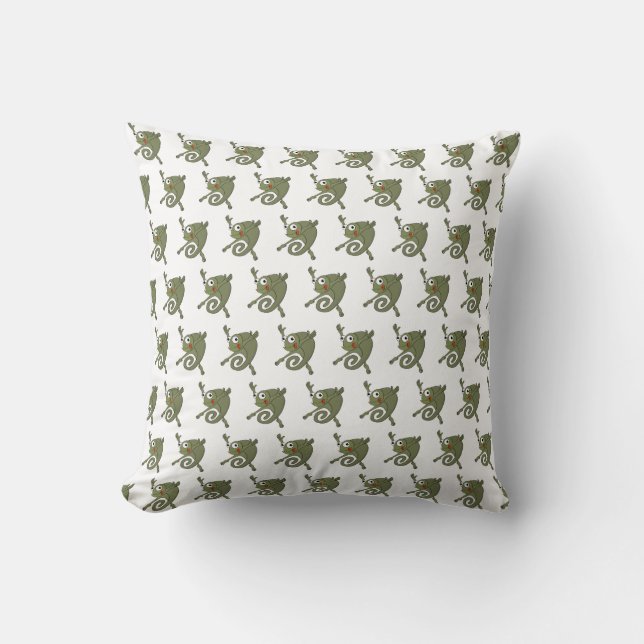 Awesome Chameleon Throw Pillow (Front)
