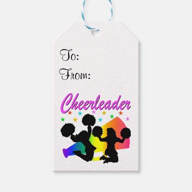 AWESOME CHEERLEADER MEGAPHONE DESIGN GIFT TAGS (Front)