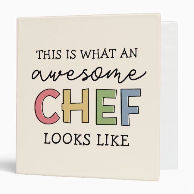 Awesome Chef Gifts | Best Chef Ever Funny Gift Binder (Front/Inside)