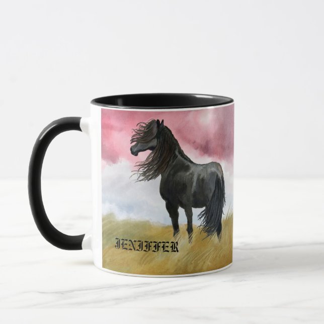 Awesome Cheval Aquarelle café Mug (Gauche)