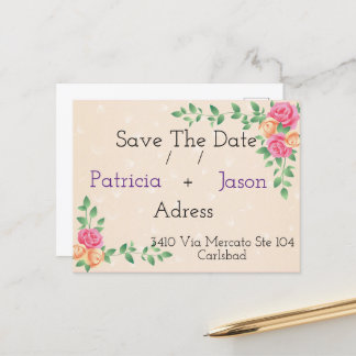 awesome chic design save the date announcement postcard
