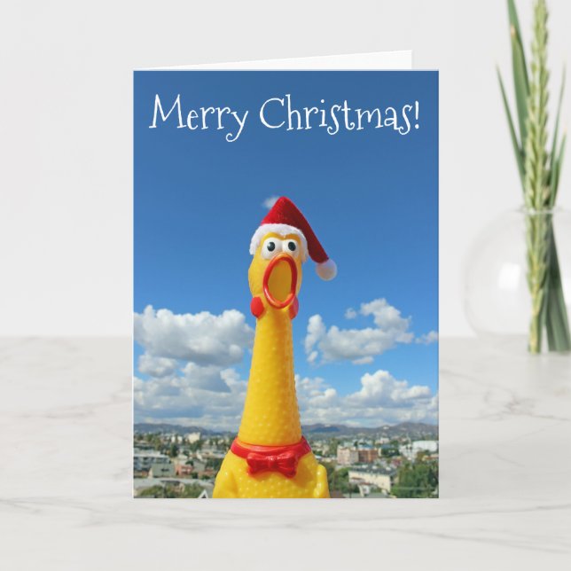 Awesome Chicken Christmas Card! Holiday Card (Front)