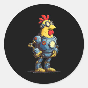 Awesome Chicken Robot For Future Animals Lovers  Classic Round Sticker