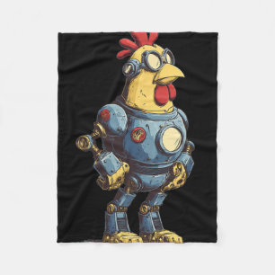 Awesome Chicken Robot For Future Animals Lovers  Fleece Blanket