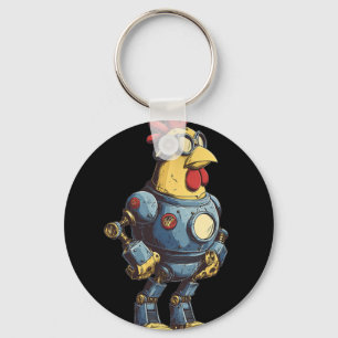 Awesome Chicken Robot For Future Animals Lovers Keychain