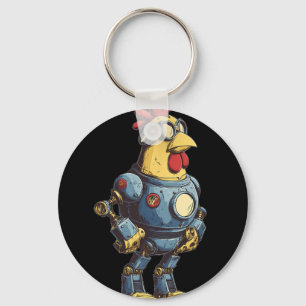 Awesome Chicken Robot For Future Animals Lovers Keychain