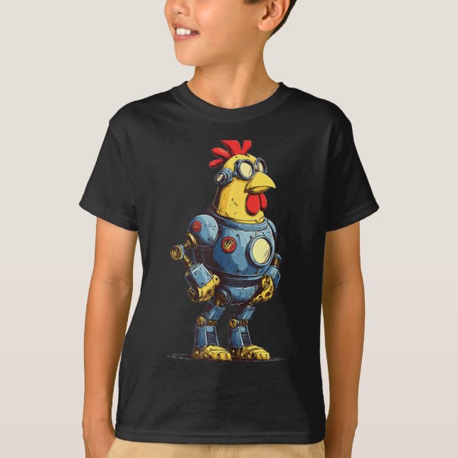 Awesome Chicken Robot For Future Animals Lovers  T-Shirt (Front)