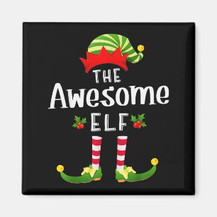 Awesome Christmas Elf Matching Pajama X-mas Party  Magnet