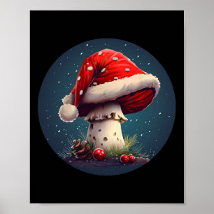 Awesome Christmas Mushroom For Boys And Girls  Poster