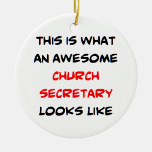 awesome church secretary ceramic ornament