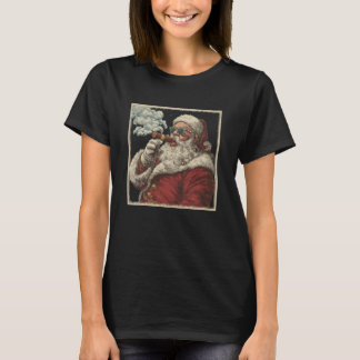 Awesome Cigar Santa Graphic T-Shirt