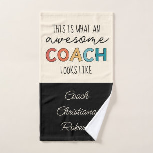 Awesome Coach Best Coach Ever Funny Coach Gift Hand Towel