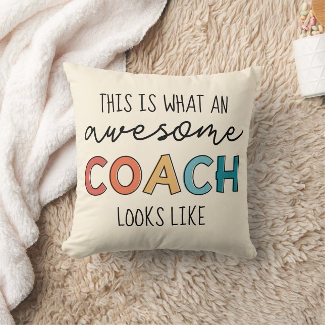 Awesome Coach | Best Coach Ever | Funny Coach Gift Throw Pillow (Blanket)