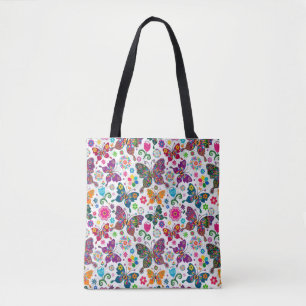 awesome coloured butterflies tote bag
