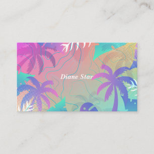 Awesome Colourful Palm Tress Business Card