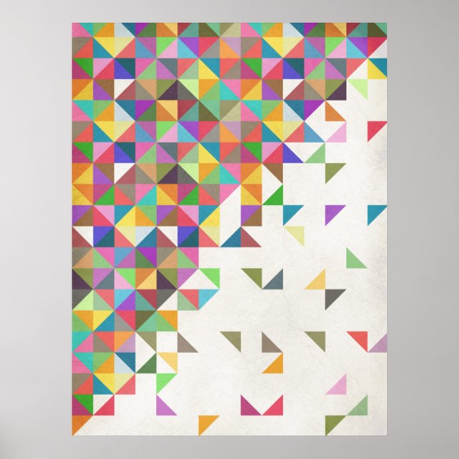Awesome colourful retro geometric pattern poster (Front)