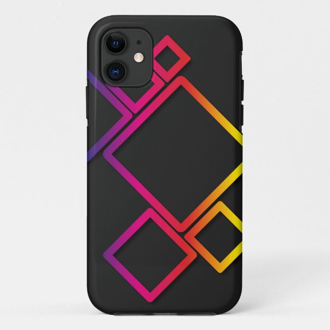 Awesome Colourful Squares on Black No. 1 Case-Mate iPhone Case (Back)