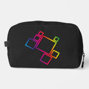 Awesome Colourful Squares on Black No. 1 Dopp Kit