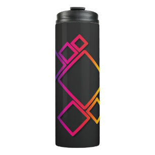 Awesome Colourful Squares on Black No. 1 Thermal Tumbler